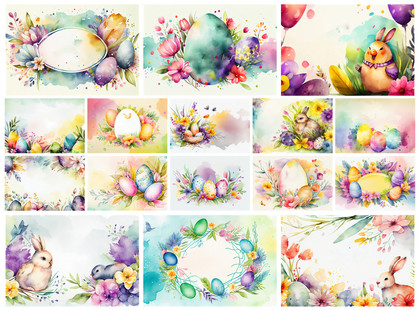 Watercolor Wonders: Easter Card Backgrounds