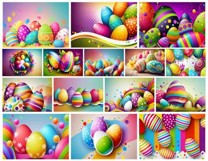 Eggsquisite Designs: Colorful Easter Egg Backgrounds