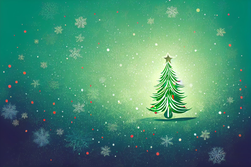 Christmas Tree Greeting Card Background