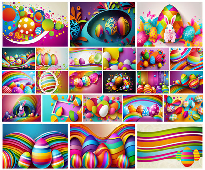A Riot of Colors: Easter Background Collection