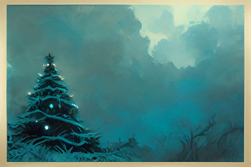 Christmas Tree Greeting Card Background