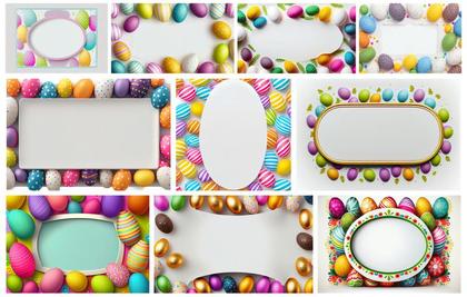 Frame Your Festive Wishes: Colorful Easter Egg Designs