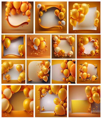 Vibrant Orange and Yellow Birthday Card Backgrounds