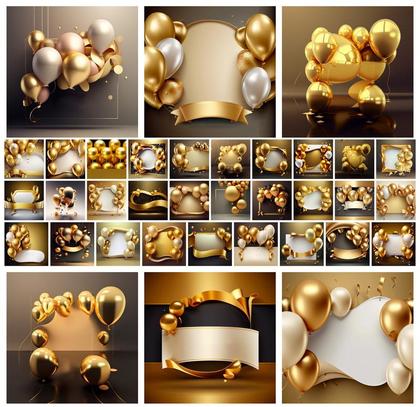 A Touch of Opulence: Gold Birthday Card Background Showcase