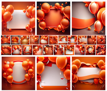 Vibrant Celebrations: Red and Orange Birthday Backgrounds