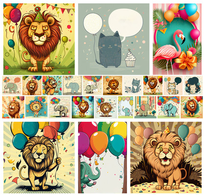 Step into the Whimsical World of Cute Cartoon Animals Birthday Background