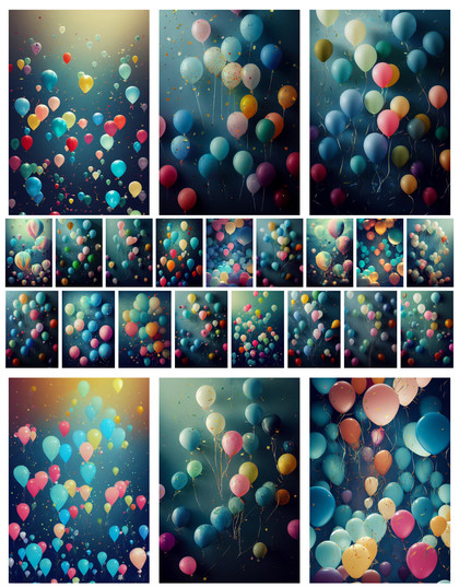Dive into the Joy: Happy Birthday Balloons Backgrounds