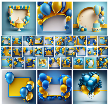 Blue Meets Yellow: The Perfect Birthday Card Background