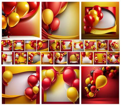 1 Red And Yellow Birthday Card Design Bundles | Download High ...