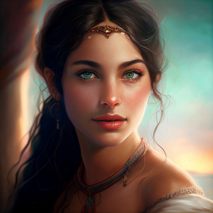 Beautiful Young Girl Portrait Illustration