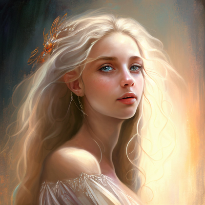 Beautiful Young Girl Portrait Illustration