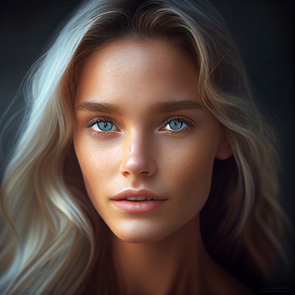 Beautiful Girl Grey Eyes Image