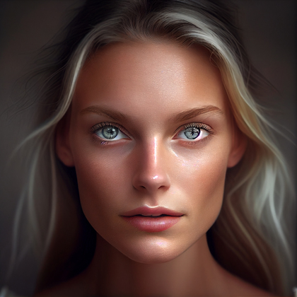 Beautiful Woman Grey Eyes Image