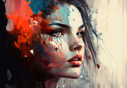 Beautiful Girl Canvas Painting Image