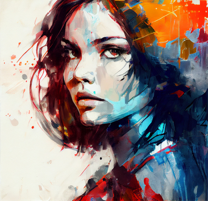 Beautiful Girl Canvas Painting Illustration