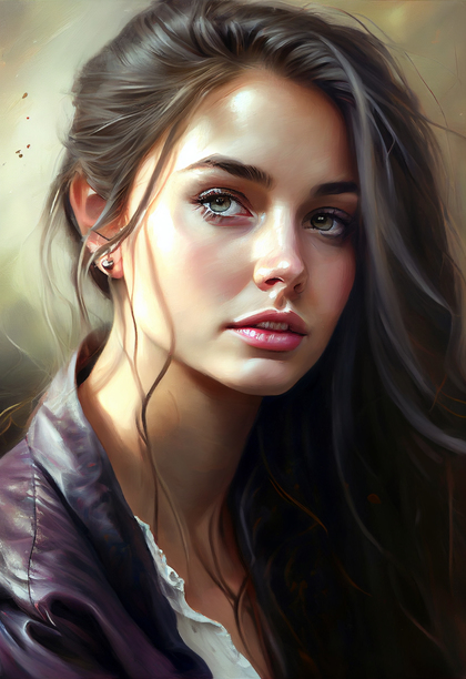 Beautiful Girl Painting Image