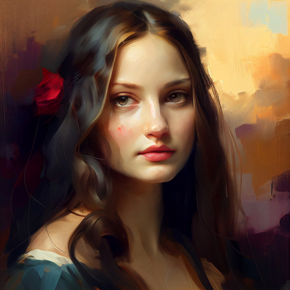 Beautiful Girl Painting Image