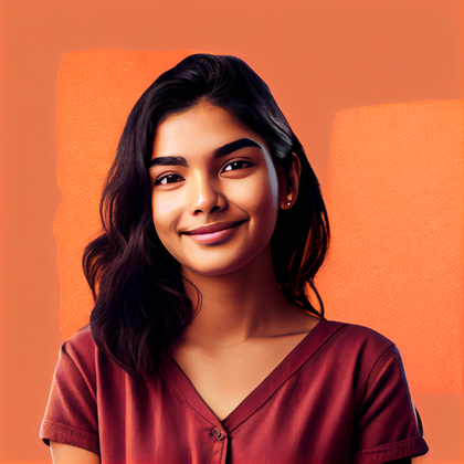 Beautiful Young Indian Girl Portrait Illustration
