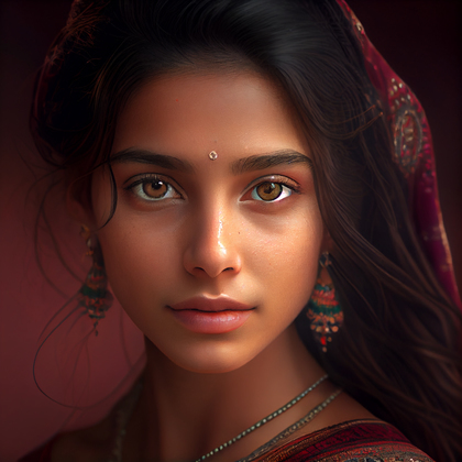 Beautiful Young Indian Girl Portrait Image