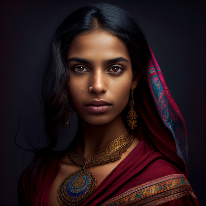 Beautiful Indian Woman Portrait Image