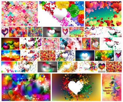 Celebrate Love with Vibrant Hues: Colorful Heart Backgrounds