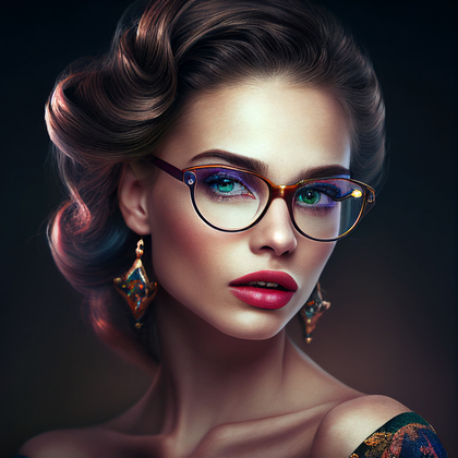 Beautiful Fashion Woman Wearing Glasses