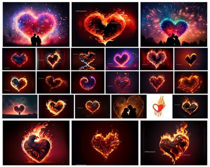 Hearts Ablaze: Celebrating Love with Fiery Artistry
