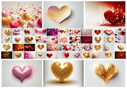Golden Words of Love: Glittering Heart Collections