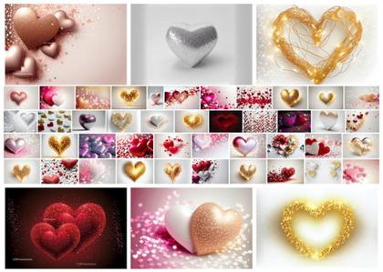 3D Love Illuminated: Heart Glitters & Shimmers
