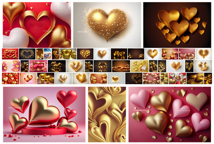 Golden Euphoria: Heart Designs for Every Occasion