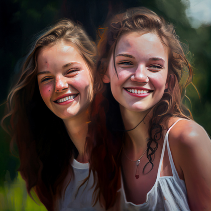 Two Beautiful Girls Smiling