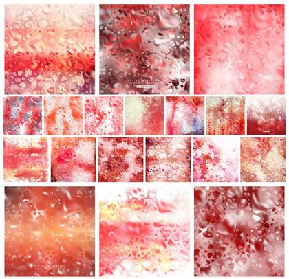 Celebrating Love with Abstract Light Red Heart Backgrounds