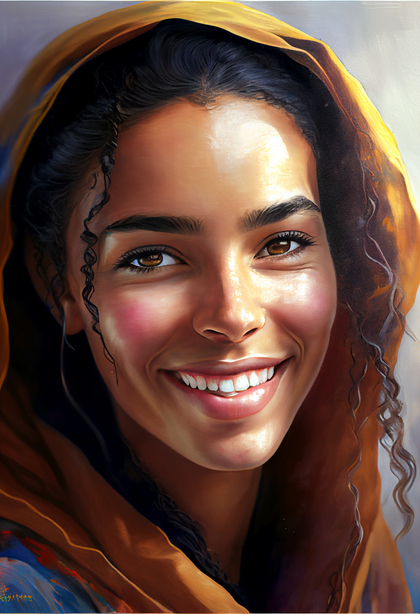 Beautiful Smiling Girl Illustration