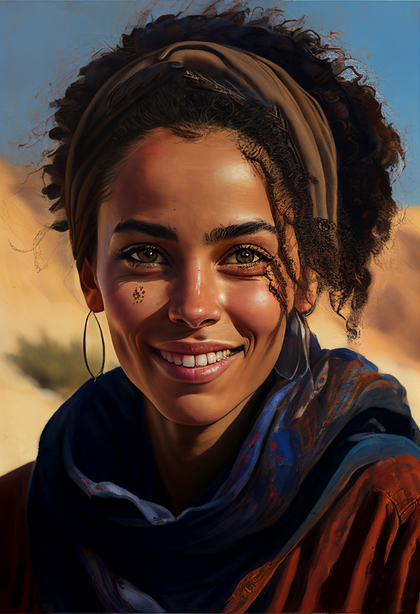 Smiling Young Woman Illustration