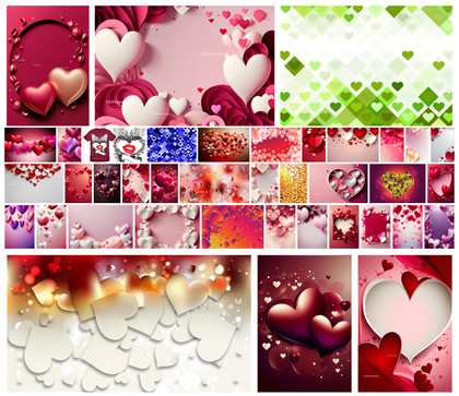 Celebrate Love with Diverse Heart-inspired Backgrounds