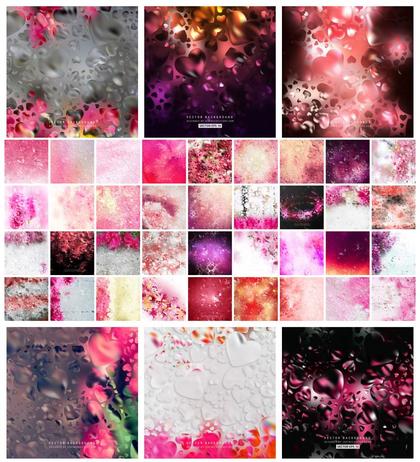 Diverse Shades of Pink Abstract Heart Backgrounds Explored