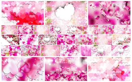 Love in Every Pixel Pink & White Heart Backgrounds