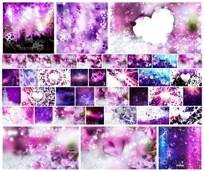 Dive into a Purple Haze: 37 Free Vector Heart Backgrounds for Every Mood