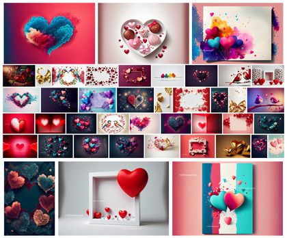 Radiant Love: 42 Valentines Day Greeting Cards with Gold, 3D Designs, and Adorable Birds