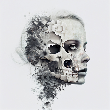 Skull Woman Illustration