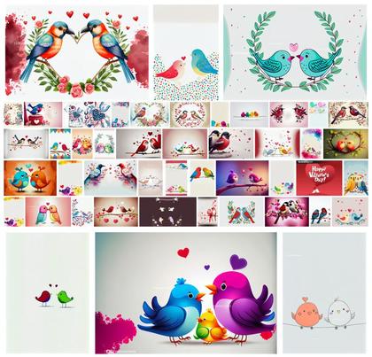 Whimsical Bird Greetings: 40+ Designs Brimming with Love