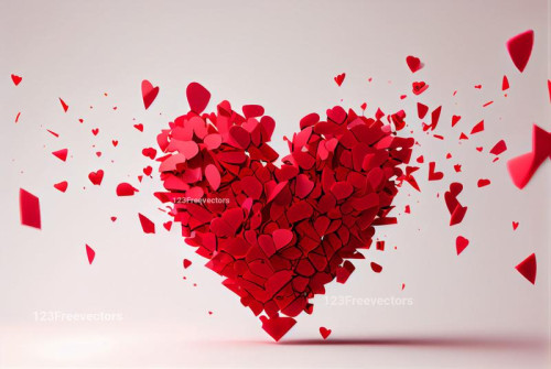 Exploding Heart Valentines Background