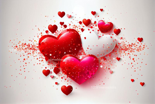 Valentines Day Glittering White Background