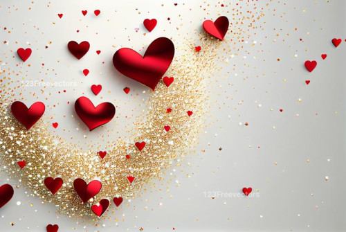 Valentines Day Glittering White Background