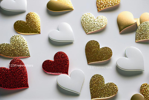 Valentines Day Glittering White Background