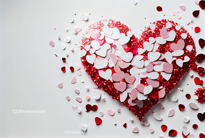 Valentines Day Glittering White Background