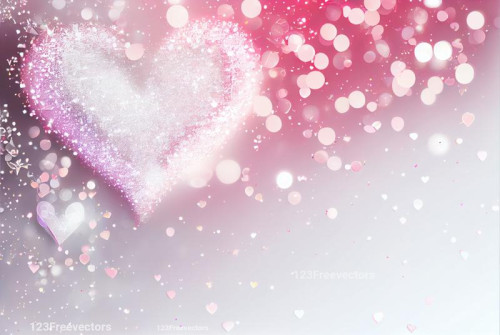 Valentines Day Glittering White Background