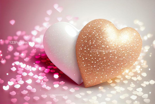 Valentines Day Glittering White Background