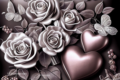 Valentines Day Silver Background