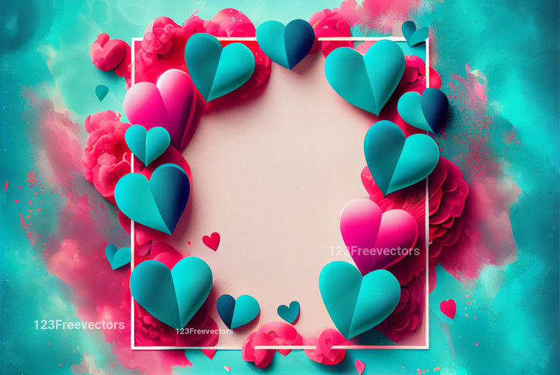 Valentines Holiday Background Greeting Card with Hearts
